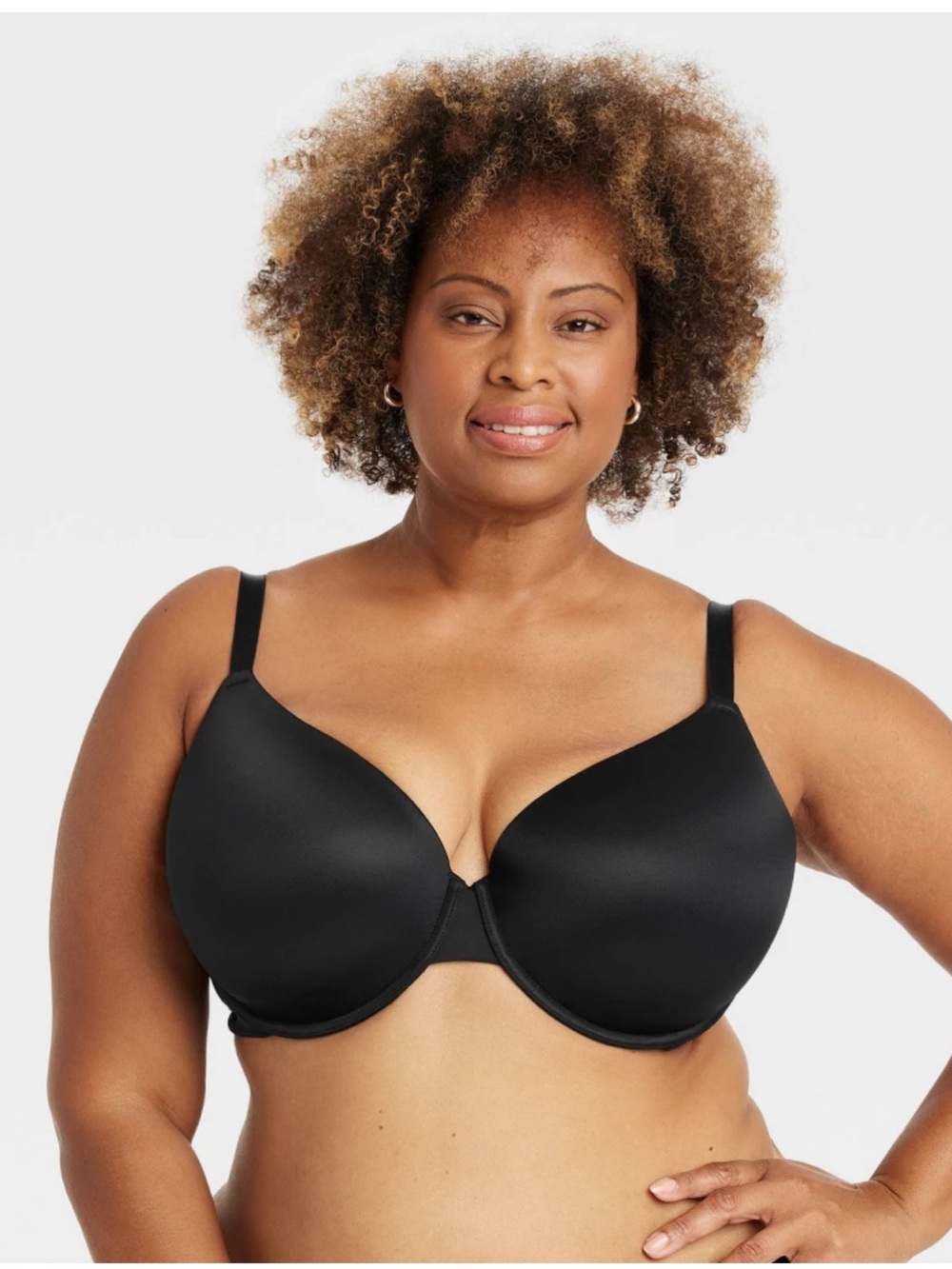 Auden Black Smooth lightly lined Demi  Bra